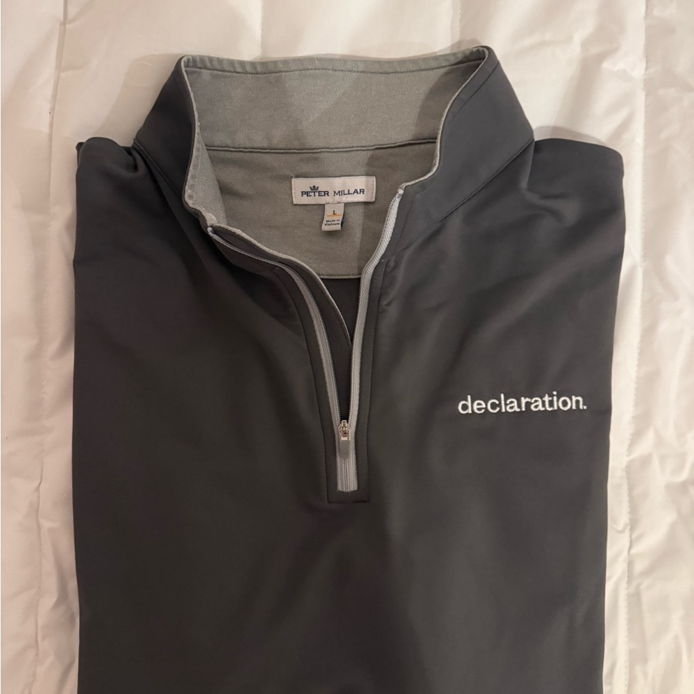 Peter Millar Charcoal Quarter-Zip Pullover, Perth performance